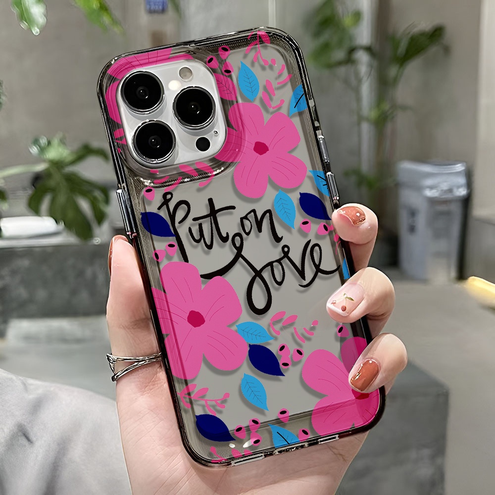 Ốp Điện Thoại Trong Suốt Họa Tiết Hoa Thời Trang Cho iphone 14 pro max 11 13 12 7 8 Plus X XR XSMax