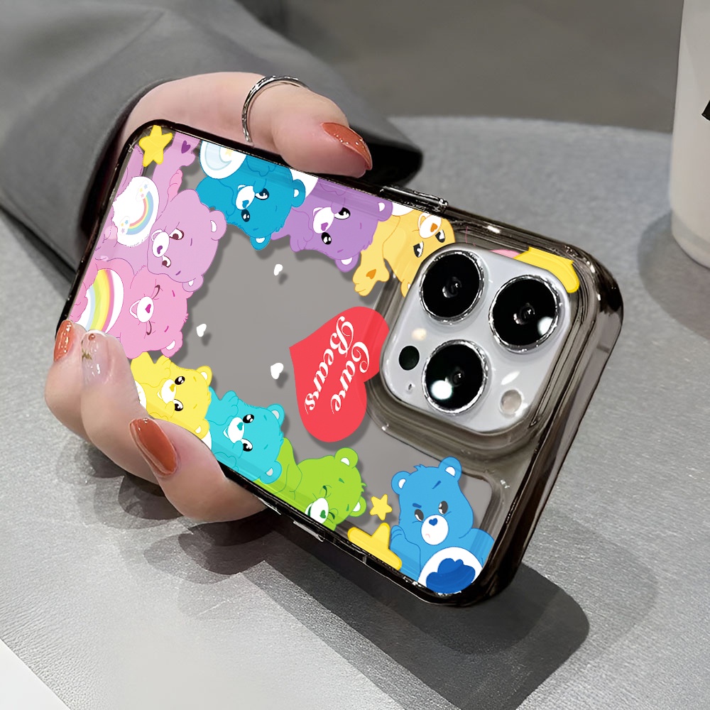 Ốp Điện Thoại Trong Suốt In Hình Gấu Cầu Vồng Hoạt Hình Cho iphone 14 pro max 11 13 12 7 8 Plus X XR XSMax