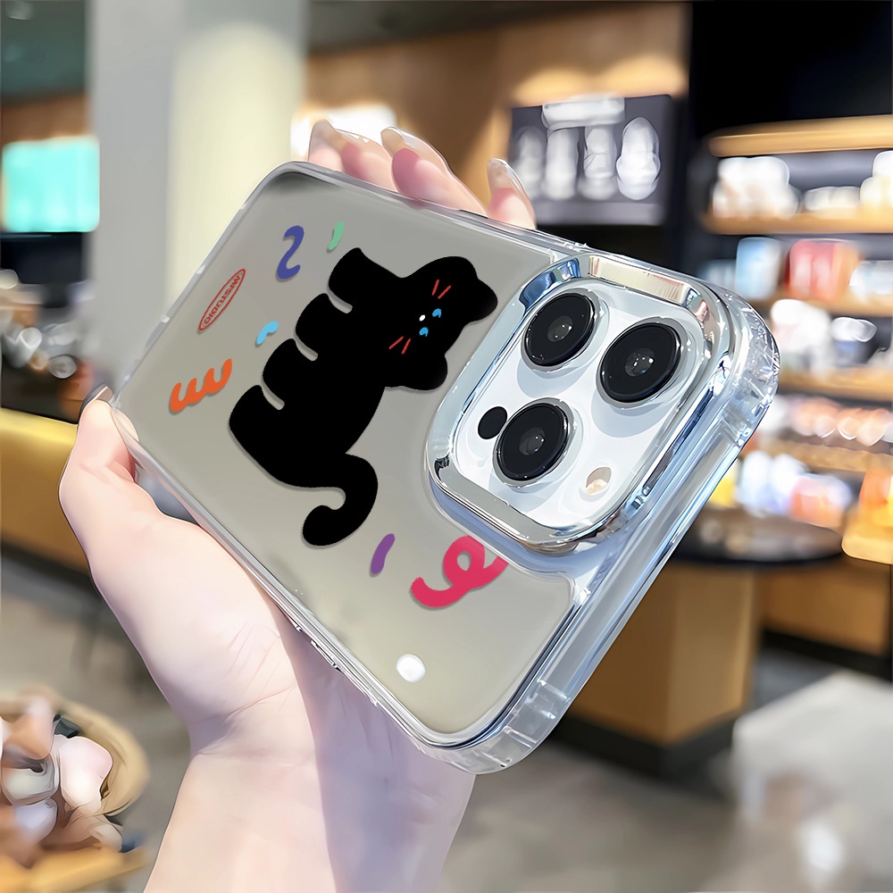 Ốp Điện Thoại Họa Tiết Mèo Đen Cho iphone 14 pro max 11 12 13 8 7 Plus X XR XSMax