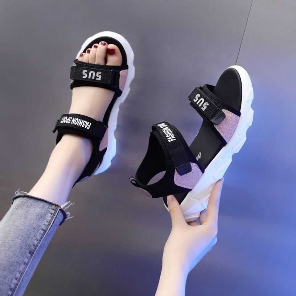 Giày Sandal Thể Thao Đế Mềm Trọng Lượng Nhẹ Size Lớn Thời Trang Nữ