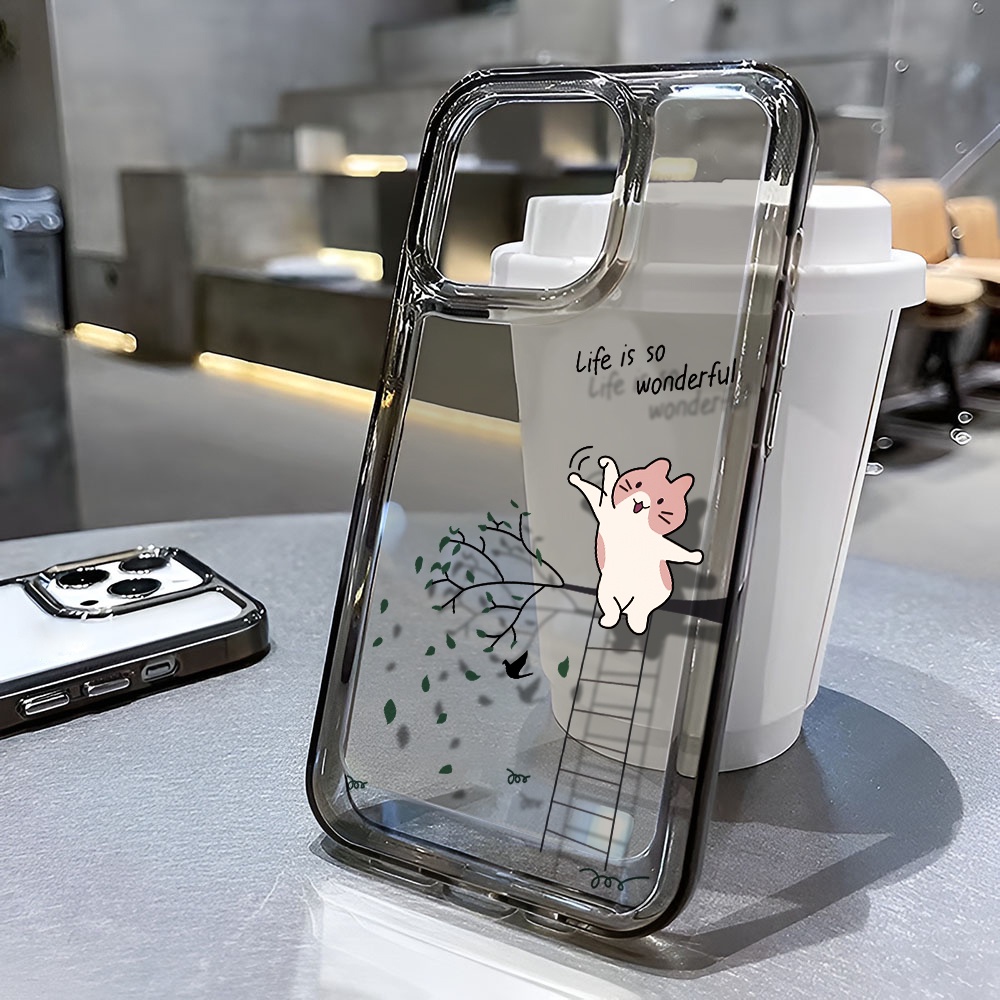 Ốp Điện Thoại Trong Suốt In Hình Mèo Hoạt Hình Dễ Thương Cho iphone 14 pro max 11 13 12 7 8 Plus X XR XSMax