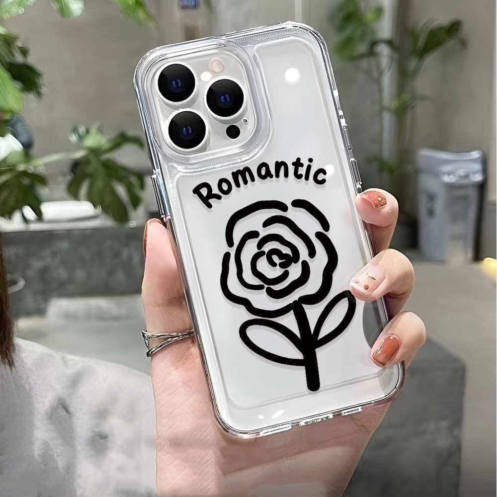Ốp Điện Thoại Trong Suốt In Hình Hoa Cho iphone 14 pro max 11 13 12 7 8 Plus X XR XSMax