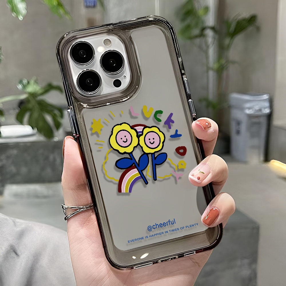 Ốp Điện Thoại Trong Suốt In Hình Hoa Cầu Vồng Cho iphone 14 pro max 11 13 12 7 8 Plus X XR XSMax