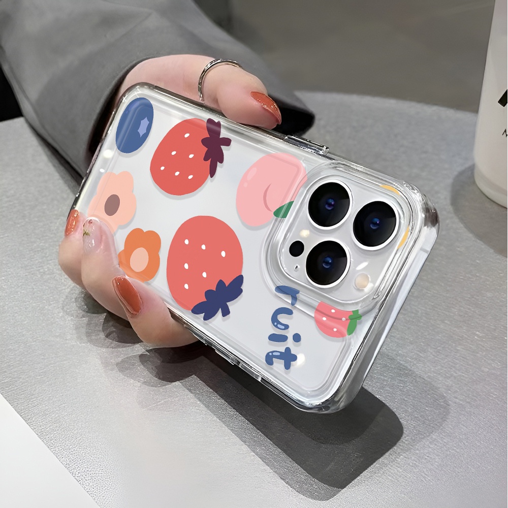 Ốp Điện Thoại Trong Suốt In Hình Gấu Và Hoa Cho iphone 14 pro max 11 13 12 7 8 Plus X XR XSMax