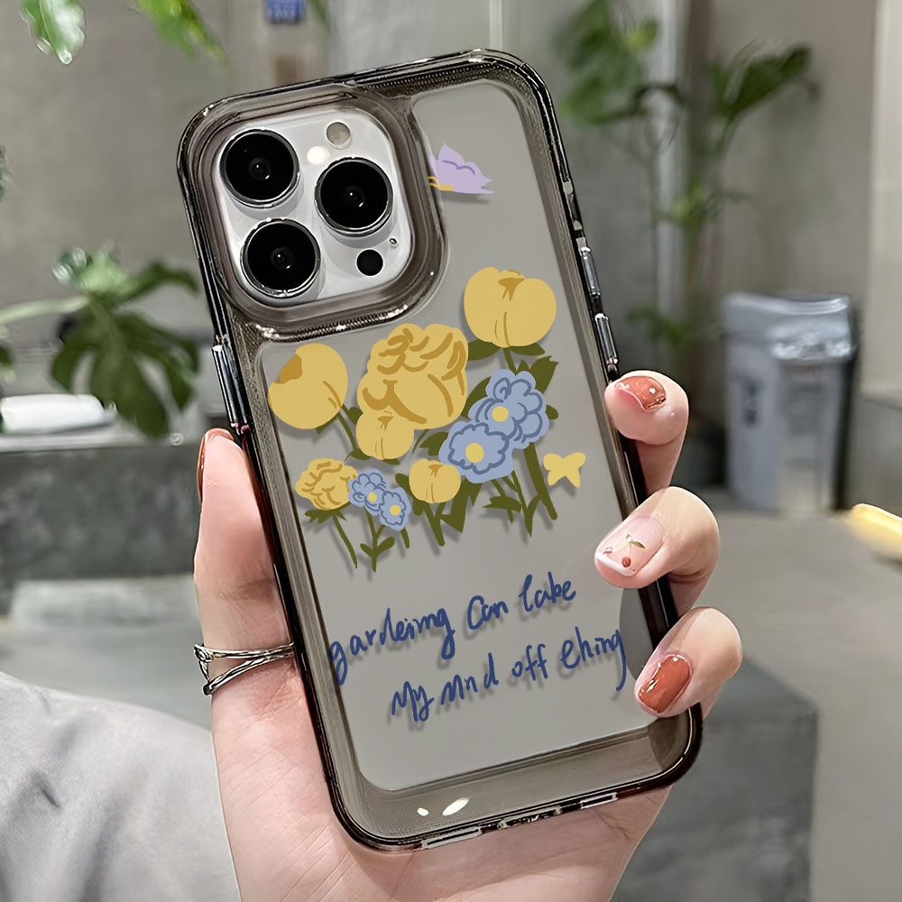 Ốp Điện Thoại Trong Suốt Họa Tiết Hoa Thời Trang Cho iphone 14 pro max 11 13 12 7 8 Plus X XR XSMax