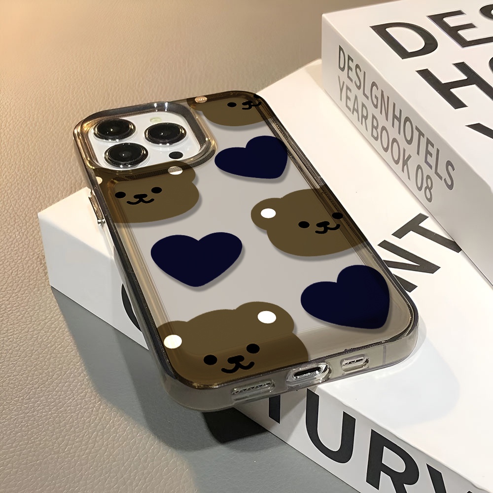 Ốp Điện Thoại Trong Suốt In Hình Gấu Cho iphone 14 pro max 11 13 12 7 8 Plus X XR XSMax