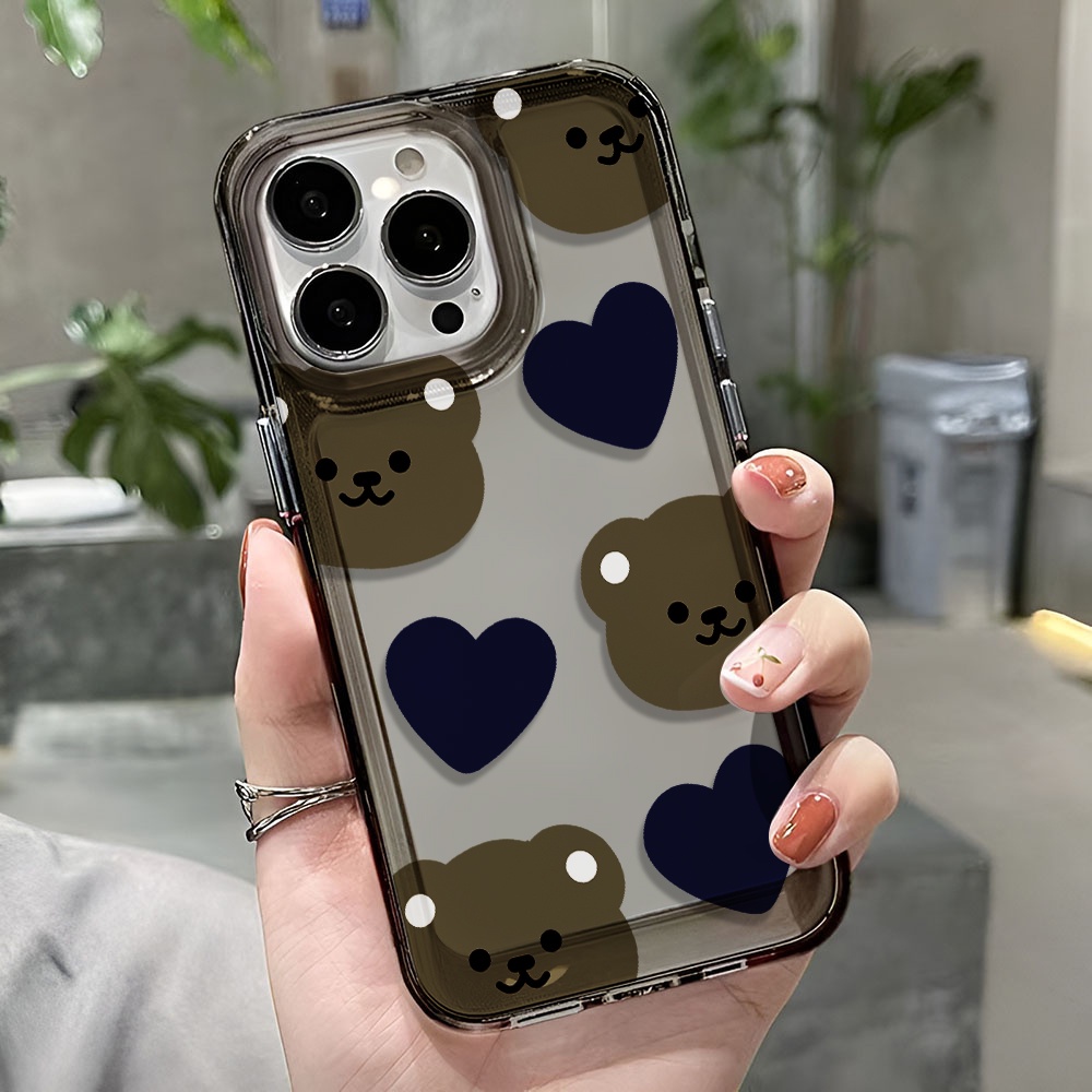 Ốp Điện Thoại Trong Suốt In Hình Gấu Cho iphone 14 pro max 11 13 12 7 8 Plus X XR XSMax