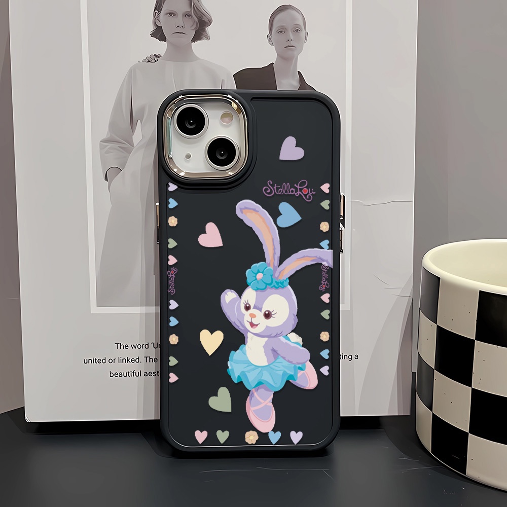 Ốp Điện Thoại Silicone Khung Kim Loại Họa Tiết StellaLou Cho iphone 14ProMax 11 13 12 7Plus 8 X XS Max
