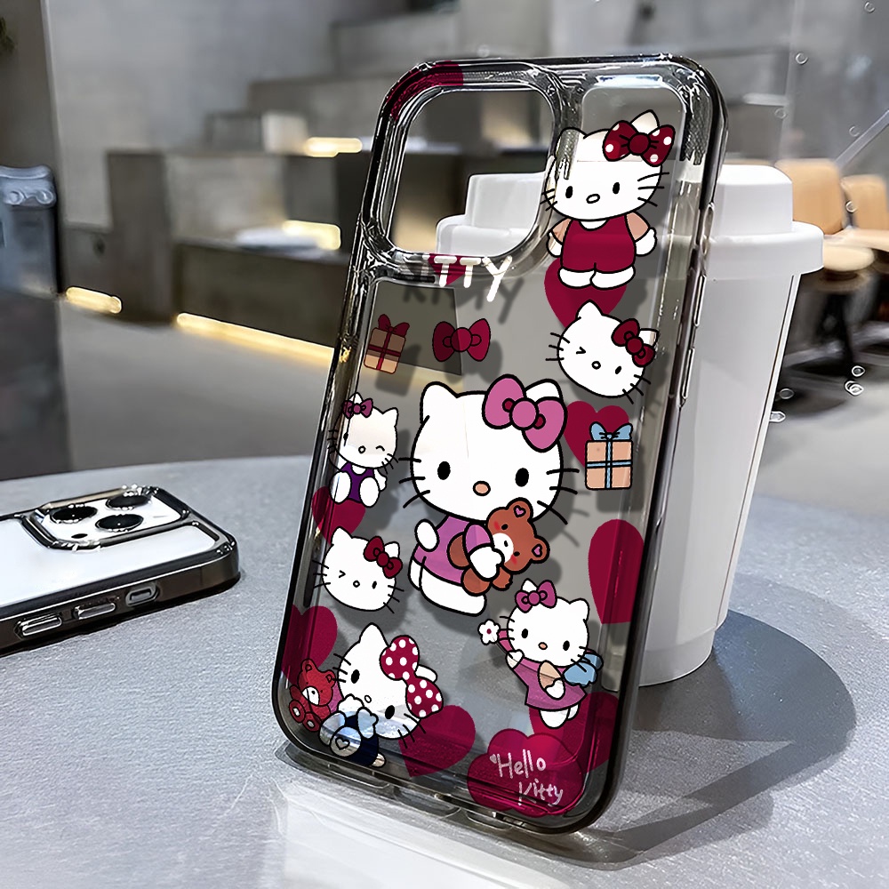 Ốp Điện Thoại Trong Suốt Chống Sốc In Hình Hello Kitty Cho iphone 14 pro max 11 13 12 7 8 Plus X XR XSMax