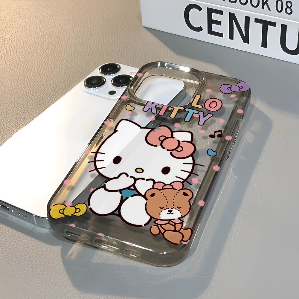 Ốp Điện Thoại Trong Suốt Chống Sốc In Hình Gấu Hello Kitty Cho iphone 14 pro max 11 13 12 7 8 Plus X XR XSMax