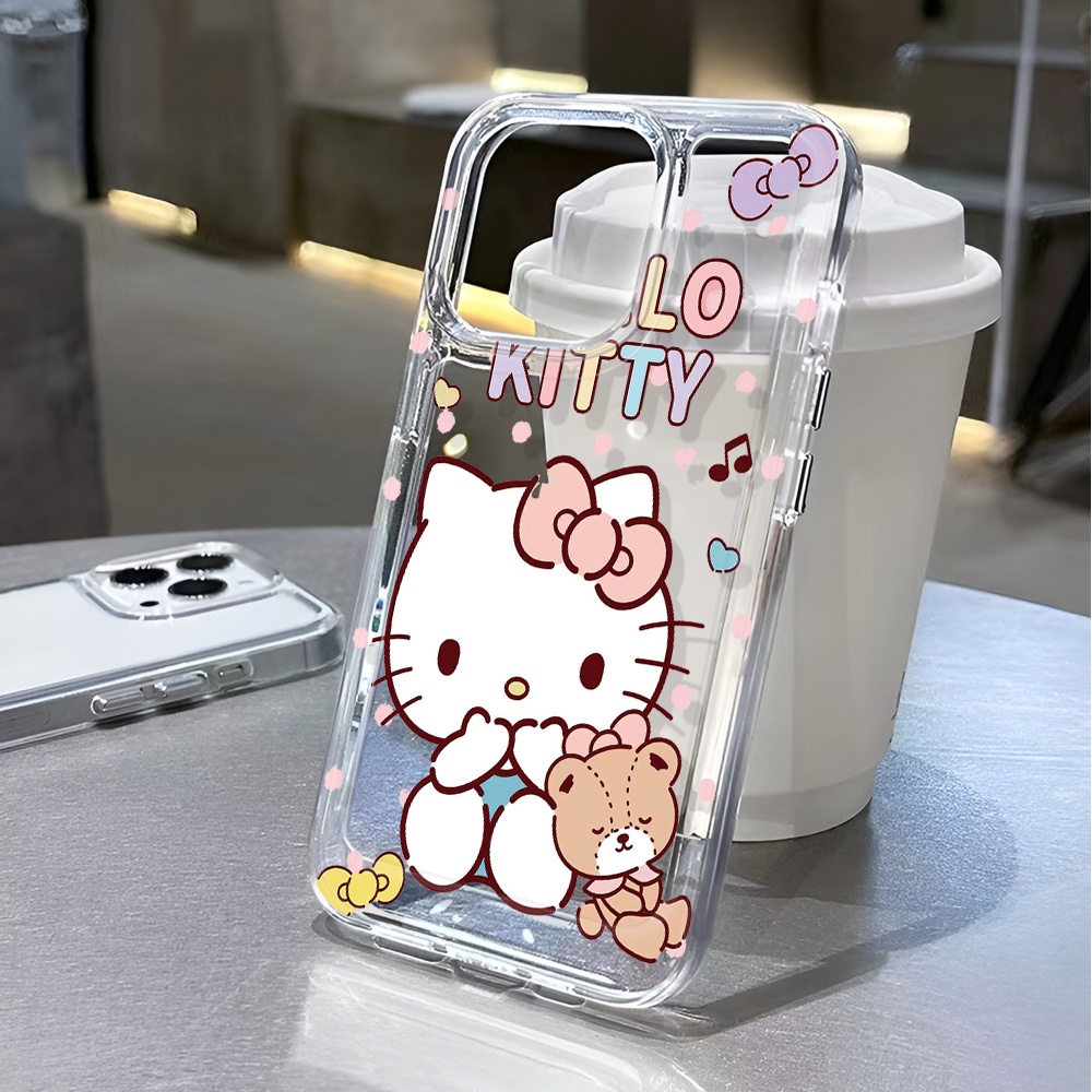 Ốp Điện Thoại Trong Suốt Chống Sốc In Hình Gấu Hello Kitty Cho iphone 14 pro max 11 13 12 7 8 Plus X XR XSMax