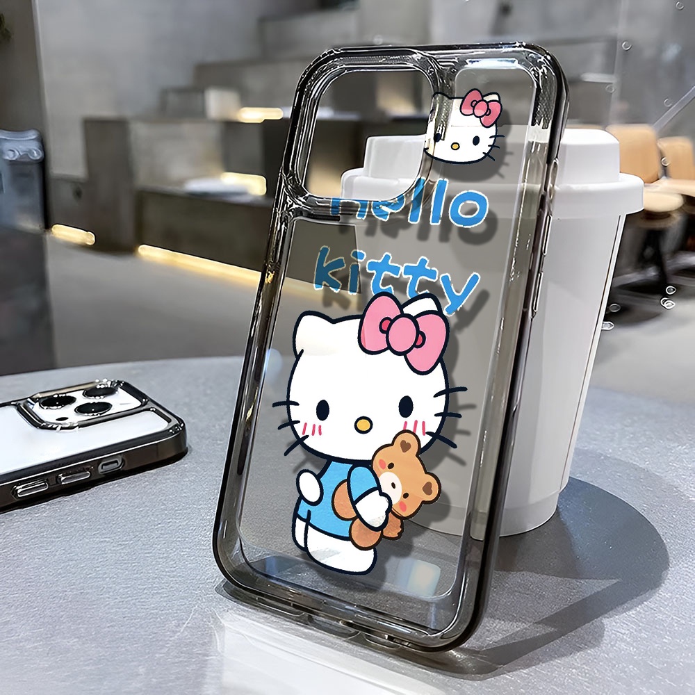 Ốp Điện Thoại Trong Suốt In Hoạt Hình Hello Kitty Gấu Cho iphone 14 pro max 11 13 12 7 8 Plus X XR XSMax