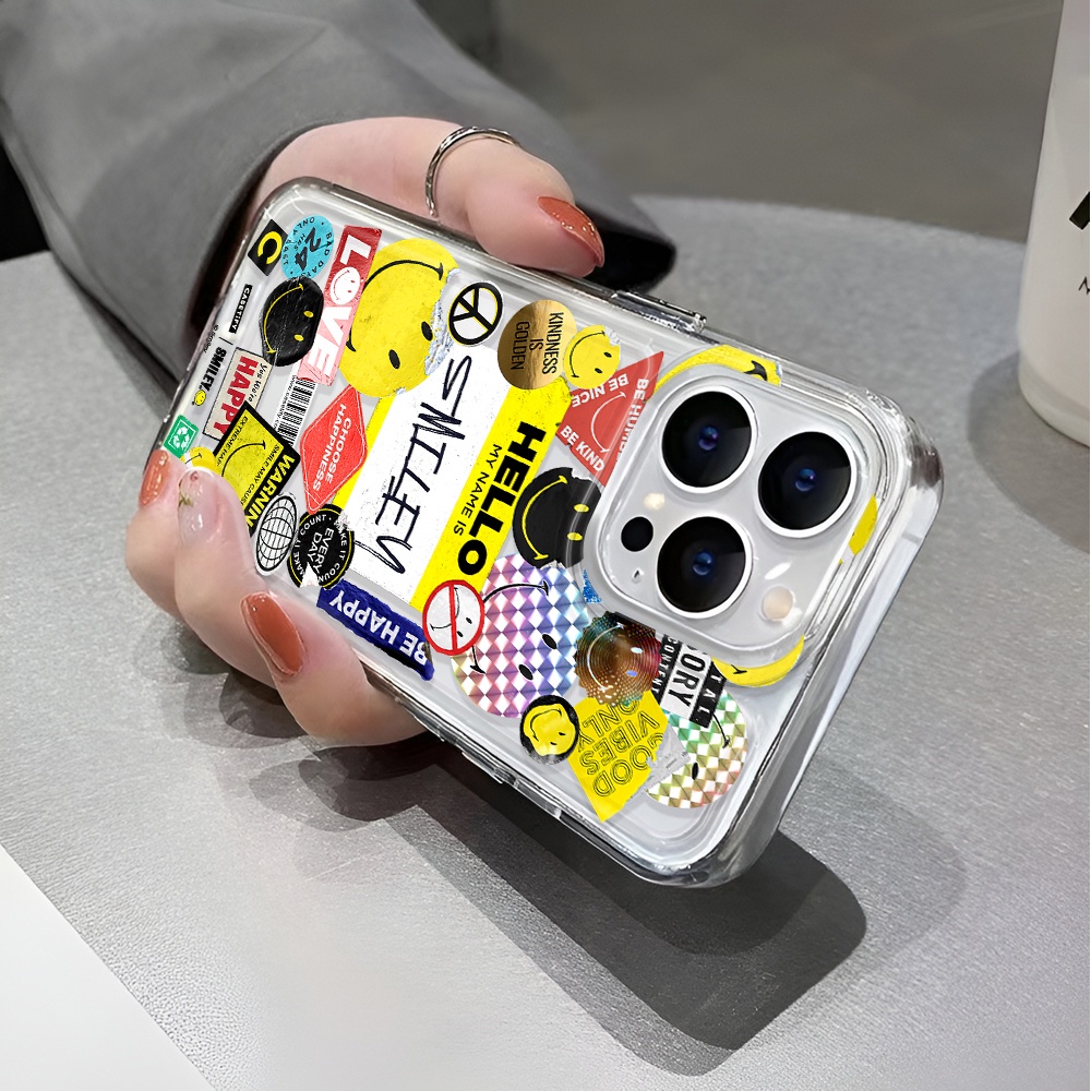 Ốp Điện Thoại Trong Suốt Chống Sốc Họa Tiết Chữ Hello Cho iphone 14 pro max 11 13 12 7 8 Plus X XR XSMax