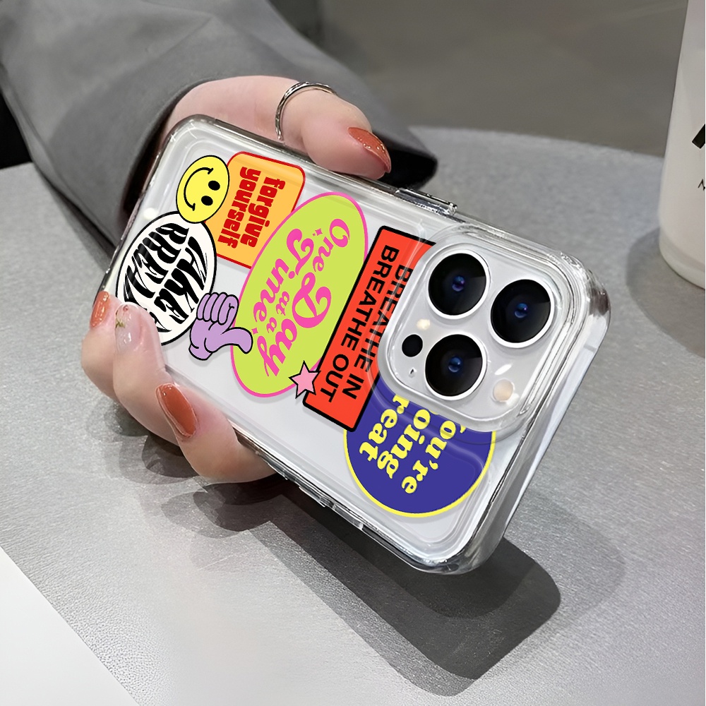 Ốp Điện Thoại Trong Suốt In Hình Mặt Cười Cho iphone 14 pro max 11 13 12 7 8 Plus X XR XSMax