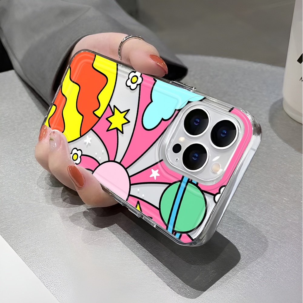 Ốp Điện Thoại Trong Suốt In Hình Mặt Trăng / Mặt Trời Chống Sốc Cho iphone 14 pro max 11 13 12 7 8 Plus X XR XSMax