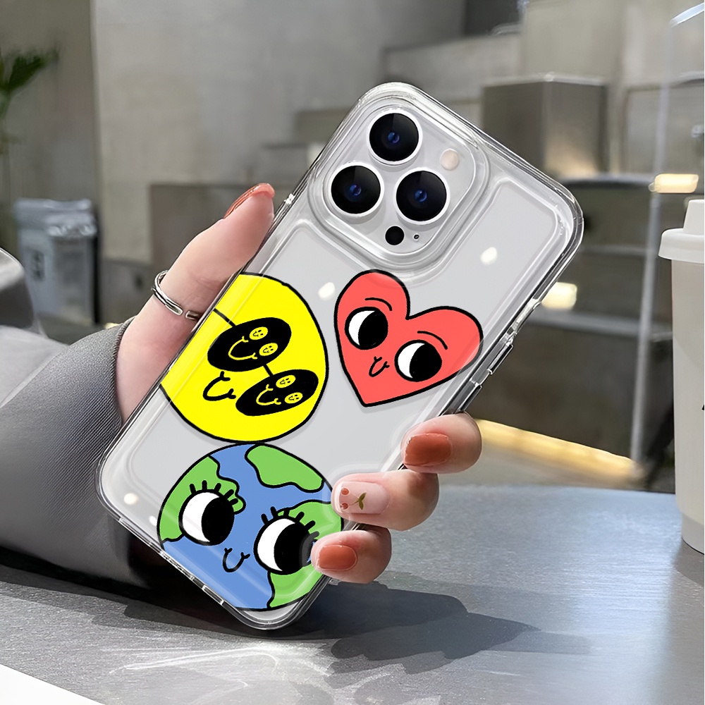 Ốp Điện Thoại Trong Suốt In Hình Mặt Cười Chống Sốc Cho iphone 14 pro max 11 13 12 7 8 Plus X XR XSMax