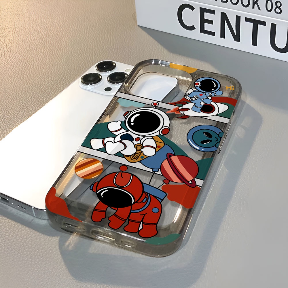 Ốp Điện Thoại Trong Suốt Chống Sốc In Hình Phi Hành Gia Hoạt Hình Cho iphone 14 pro max 11 13 12 7 8 Plus X XR XSMax