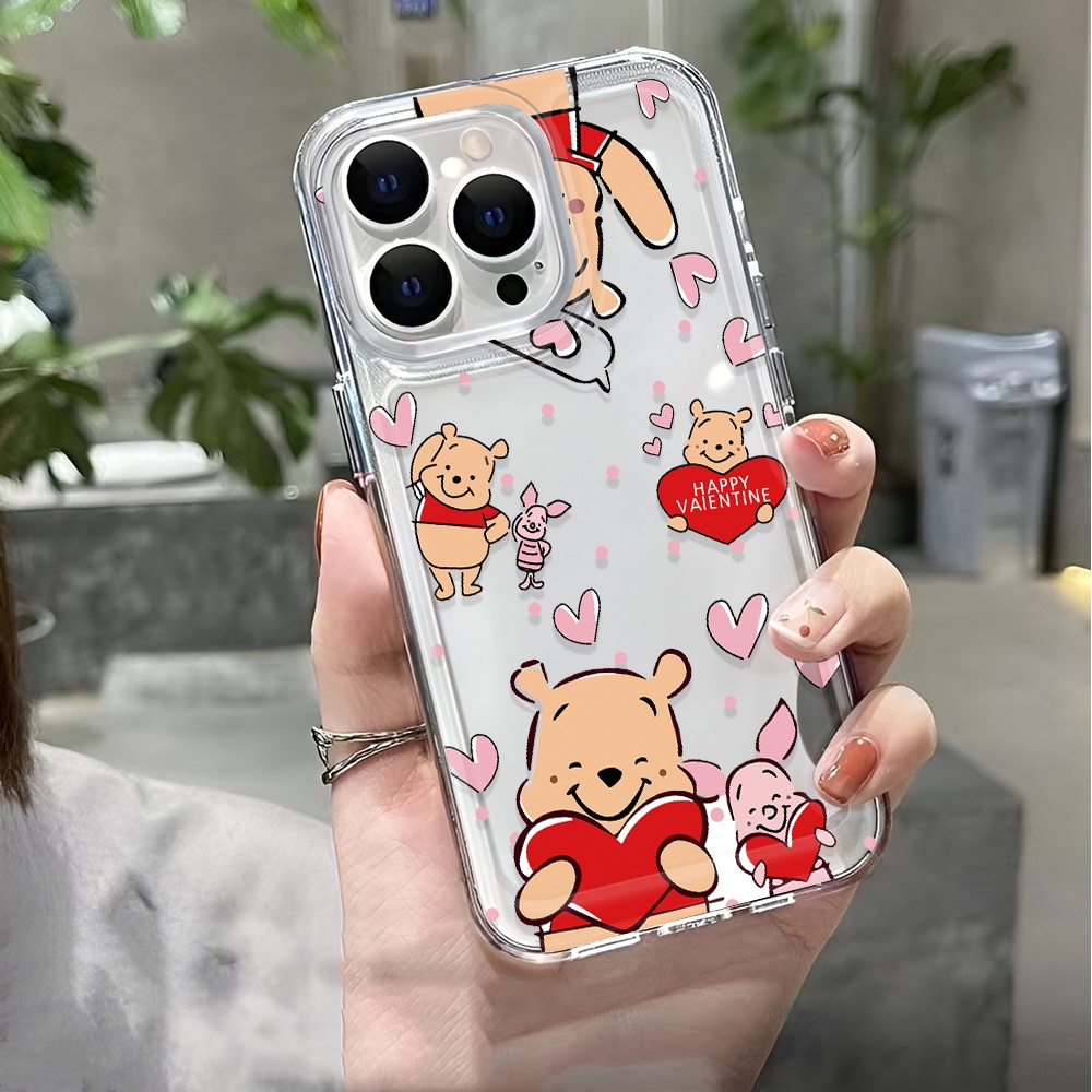 Ốp Điện Thoại Trong Suốt In Hình Gấu Winnie Đáng Yêu Cho iphone 14 pro max 11 13 12 7 8 Plus X XR XSMax