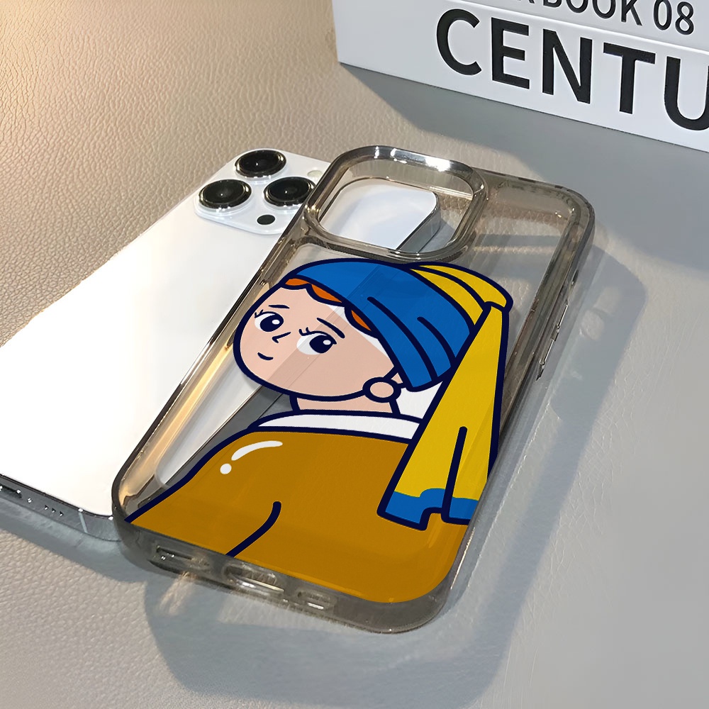 Ốp Điện Thoại Trong Suốt Chống Sốc Hình Cô Gái Đội Mũ Thời Trang Cho iphone 14 pro max 11 13 12 7 8 Plus X XR XSMax