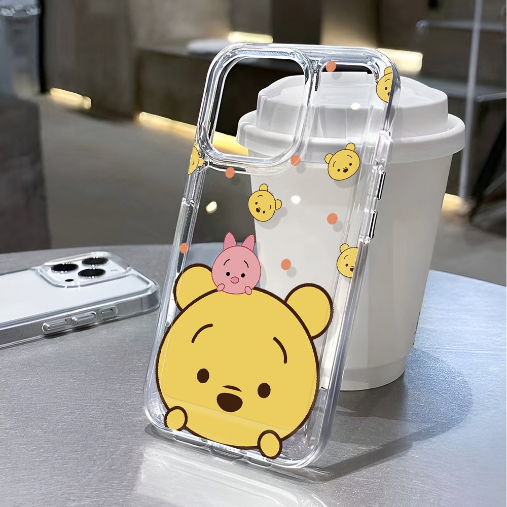 Ốp Điện Thoại Trong Suốt Họa Tiết Hoạt Hình Winnie the Pooh Chống Sốc Cho iphone 14 pro max 11 13 12 7 8 Plus X XR XSMax