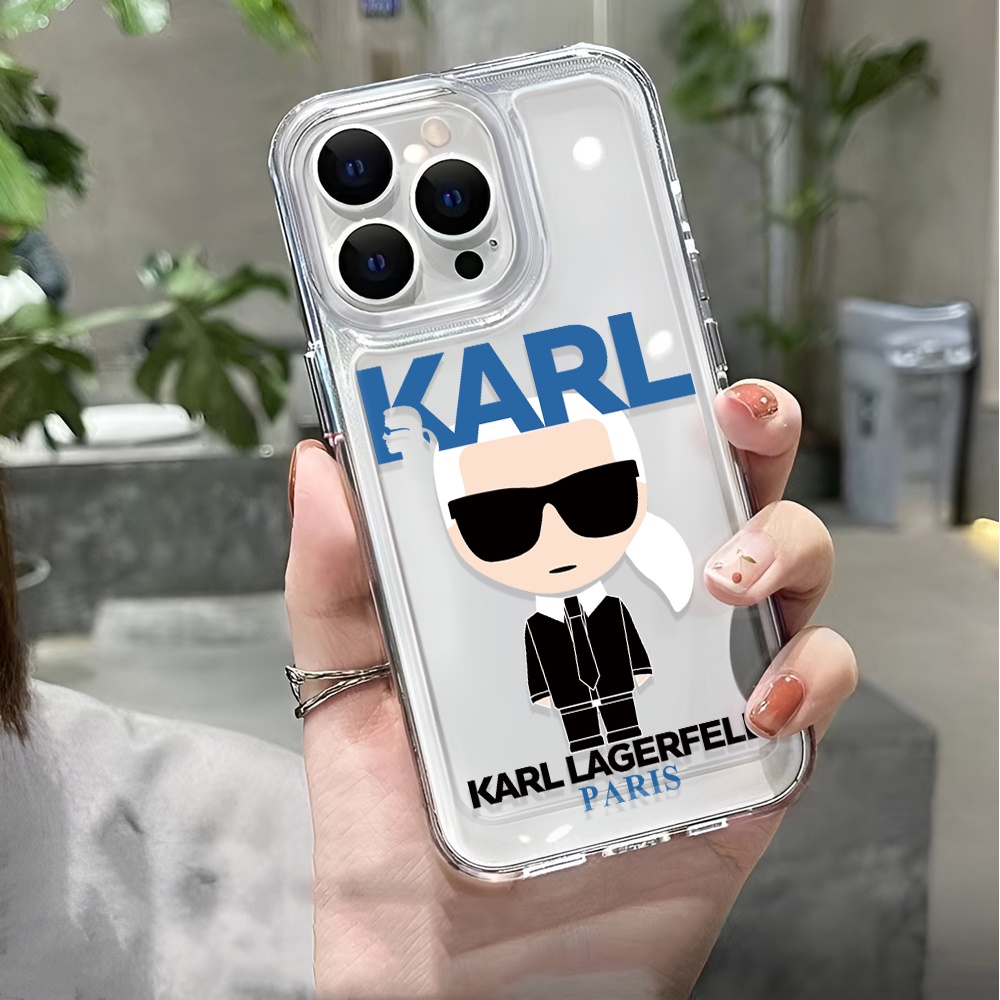 Ốp Điện Thoại Trong Suốt Chống Sốc In Hình Vũ Trụ KARL Lagerfeld Cho iphone 14 pro max 11 13 12 7 8 Plus X XR XSMax