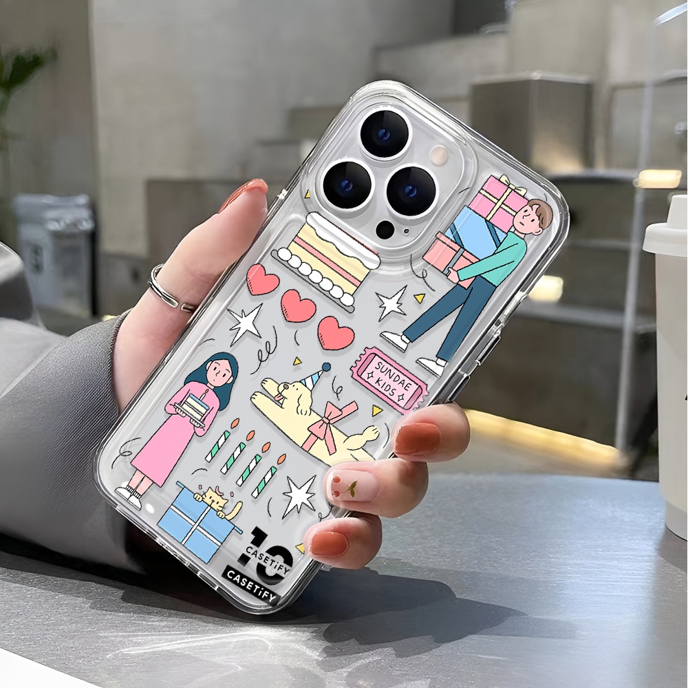 Ốp Điện Thoại Trong Suốt Chống Sốc In Chữ Happy birthday Cho iphone 14 pro max 11 13 12 7 8 Plus X XR XSMax