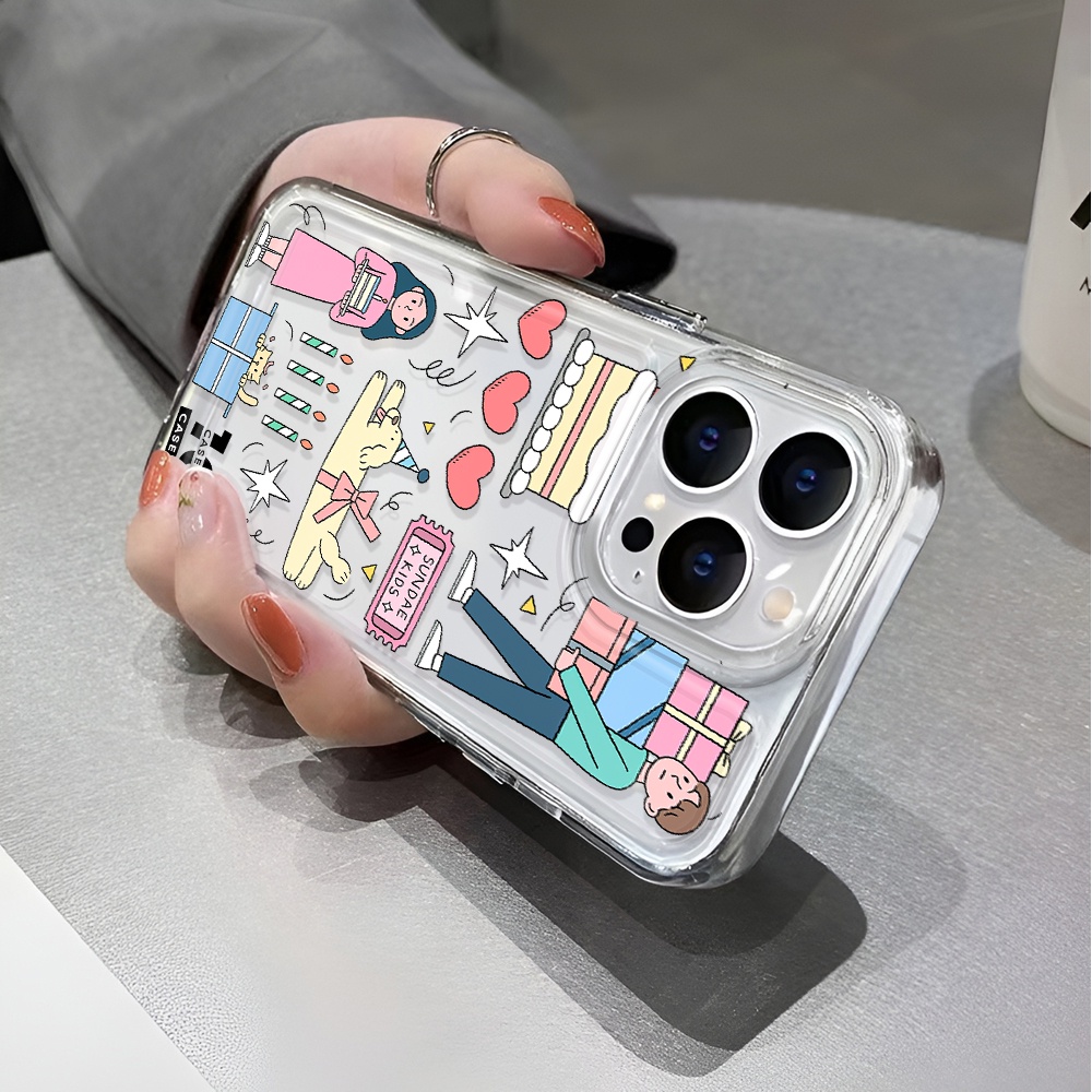 Ốp Điện Thoại Trong Suốt Chống Sốc In Chữ Happy birthday Cho iphone 14 pro max 11 13 12 7 8 Plus X XR XSMax