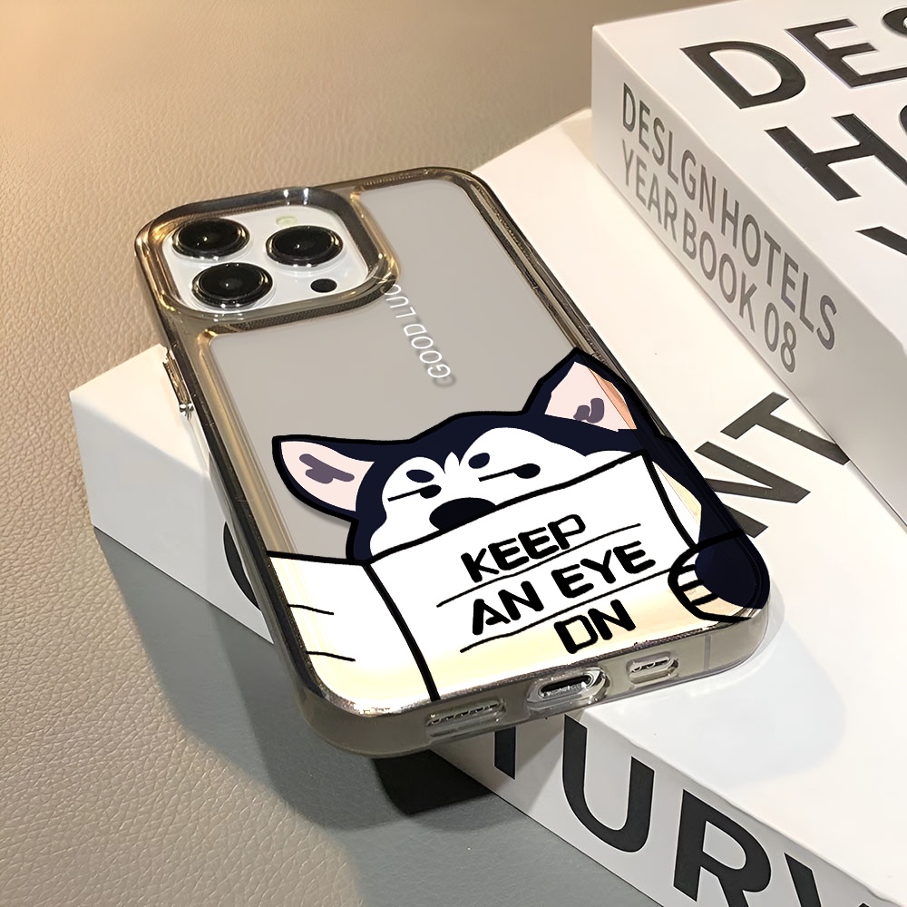 Ốp Điện Thoại Trong Suốt Chống Sốc Họa Tiết Chú Chó Đọc Báo Cho iphone 14 pro max 11 13 12 7 8 Plus X XR XSMax