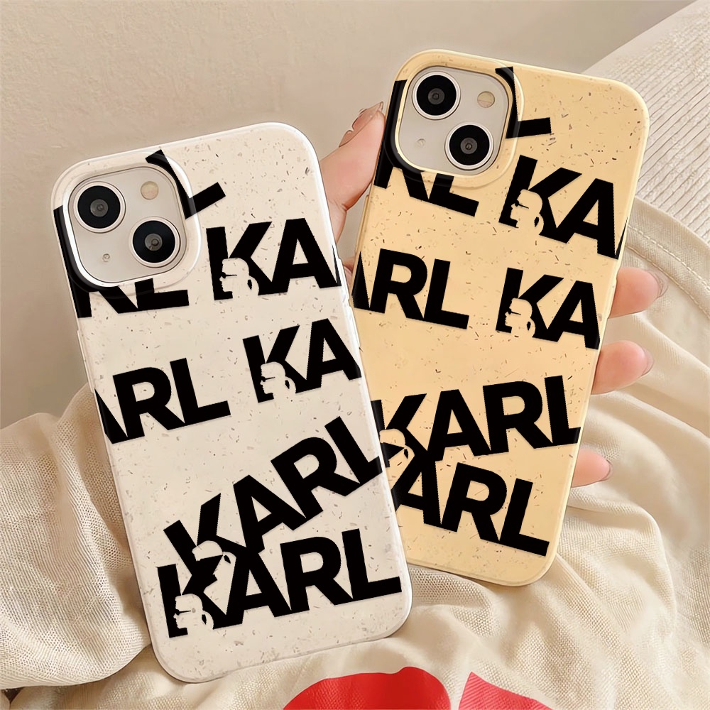 Ốp Điện Thoại Chống Sốc Màu Trắng In Chữ Karl Lagerfeld Thời Trang Cho iphone 14 pro max 11 13 12 7 8 Plus X XR XSMax