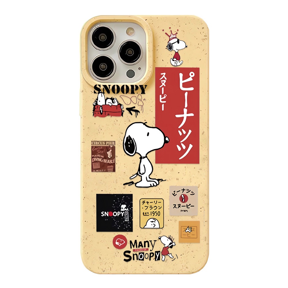 Ốp Điện Thoại Chống Sốc In Hình Snoopy Màu Trắng Thời Trang Cho iphone 14 pro max 11 13 12 7 8 Plus X XR XSMax