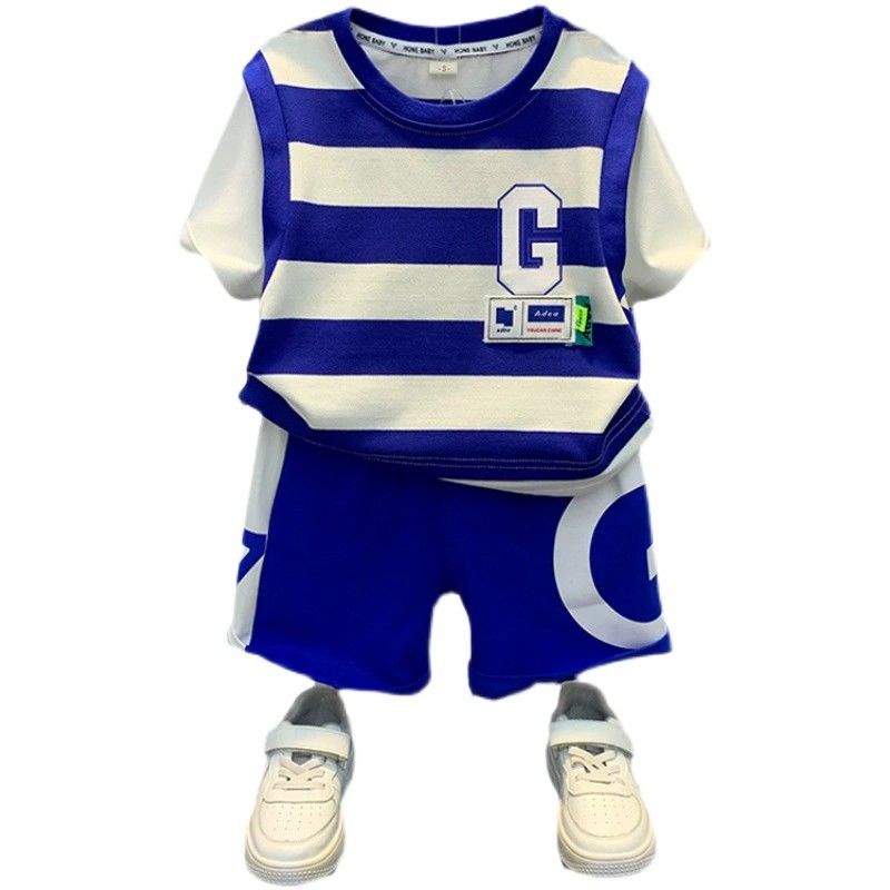 Bộ Quần Áo Thể Thao Tay Ngắn Phong Cách Thời Trang Mới Mùa Hè Cho Bé Trai
