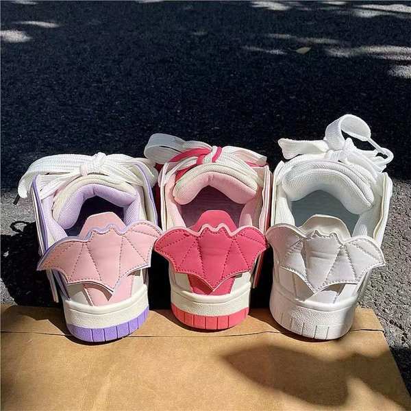 Strawberry bear bread shoes phụ nữ letter bat sneakers