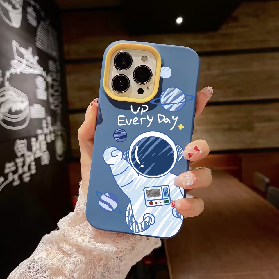 Ốp Điện Thoại silicon Dẻo Hình Phi Hành Gia 3 Trong 1 Cho iPhone 14Promax 13 12 11 7Plus 7 X Xs Max XR