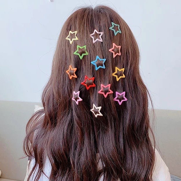 Kẹp Tóc Y2k Hình Ngôi Sao Năm Cánh Màu Sắc Ngọt Ngào Phong Cách Hàn Quốc