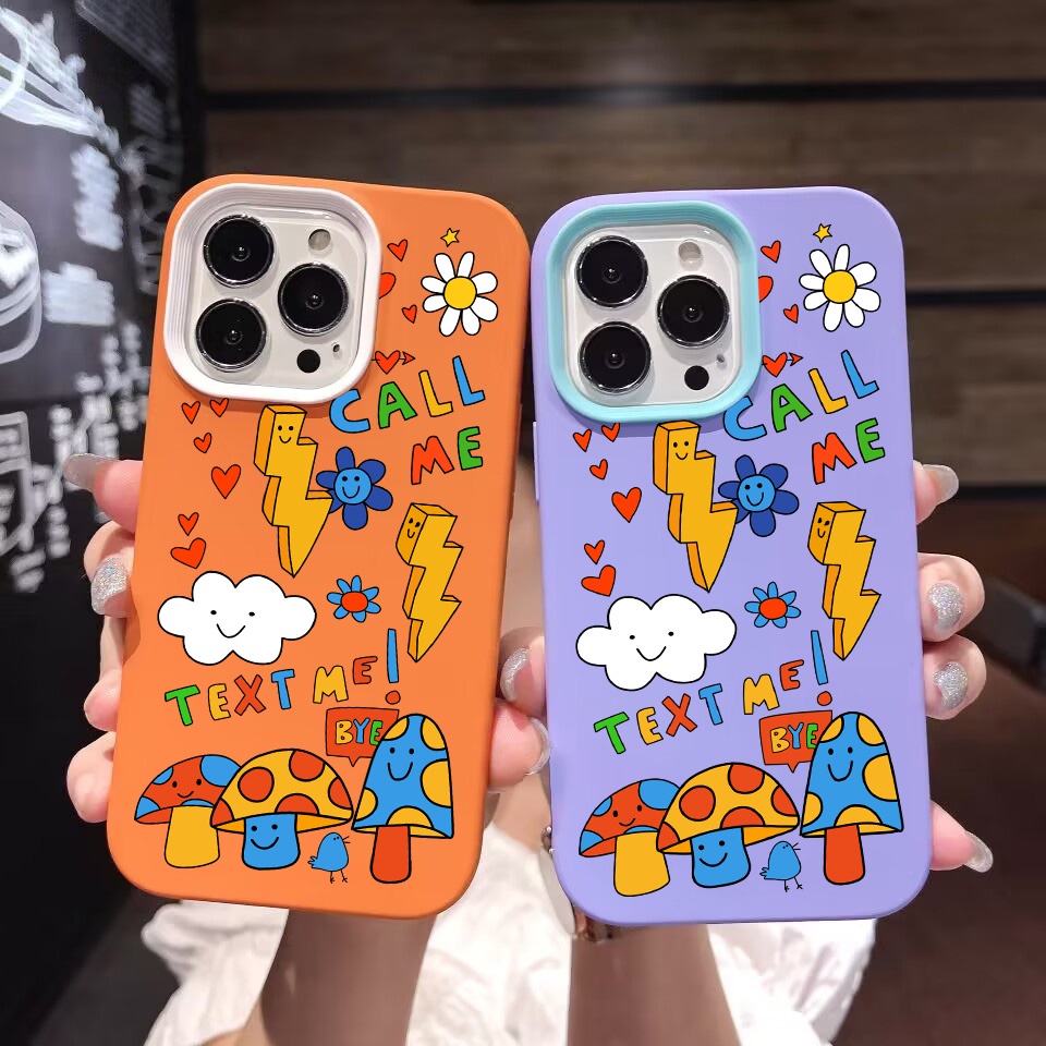 Ốp Điện Thoại silicon Dẻo Hình Nấm Mây 3 Trong 1 Cho iPhone 14Promax 13 12 11 7Plus 7 X Xs Max XR