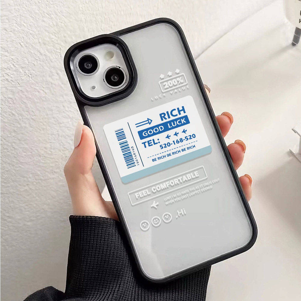 Ốp Điện Thoại Acrylic Cứng Trong Suốt In Hình Vé Máy Bay Thời Trang Cho iphone 14promax 11 13 12 7Plus 8 X XS Max