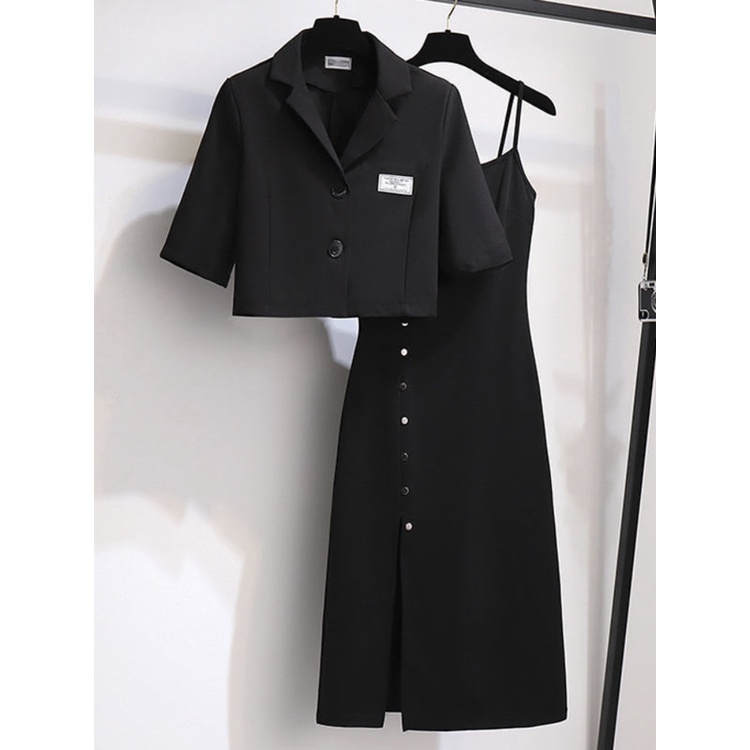 ผลิตภัณฑ์อย่างเป็นทางการ Bộ Váy Blazer Đường Phố Cao Cấp Cho Nữ 2023SS Bộ Vest Ngắn Thanh Lịch Cho Nữ Công Sở Ngoại Cỡ Á