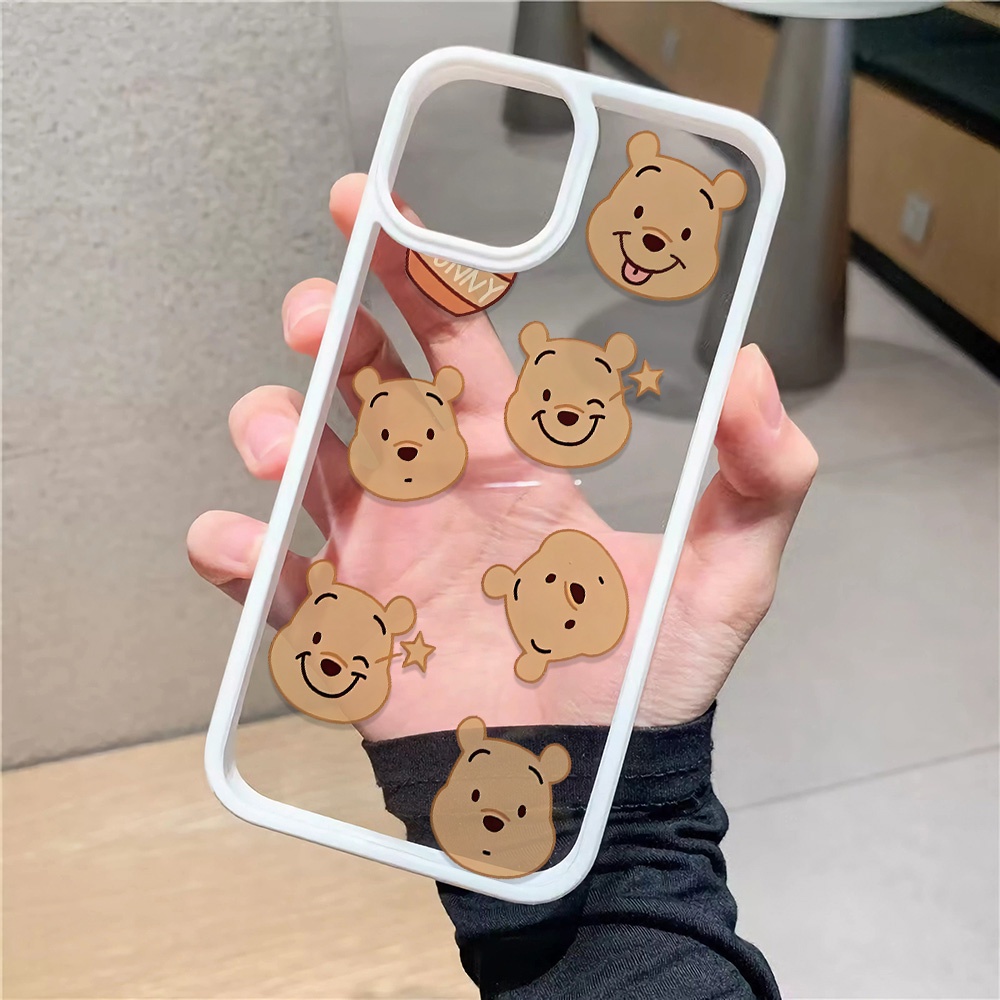 Ốp Điện Thoại Acrylic Cứng Trong Suốt Hình winnie the pooh Cho iphone 14promax 11 13 12 7Plus 8 X XS Max