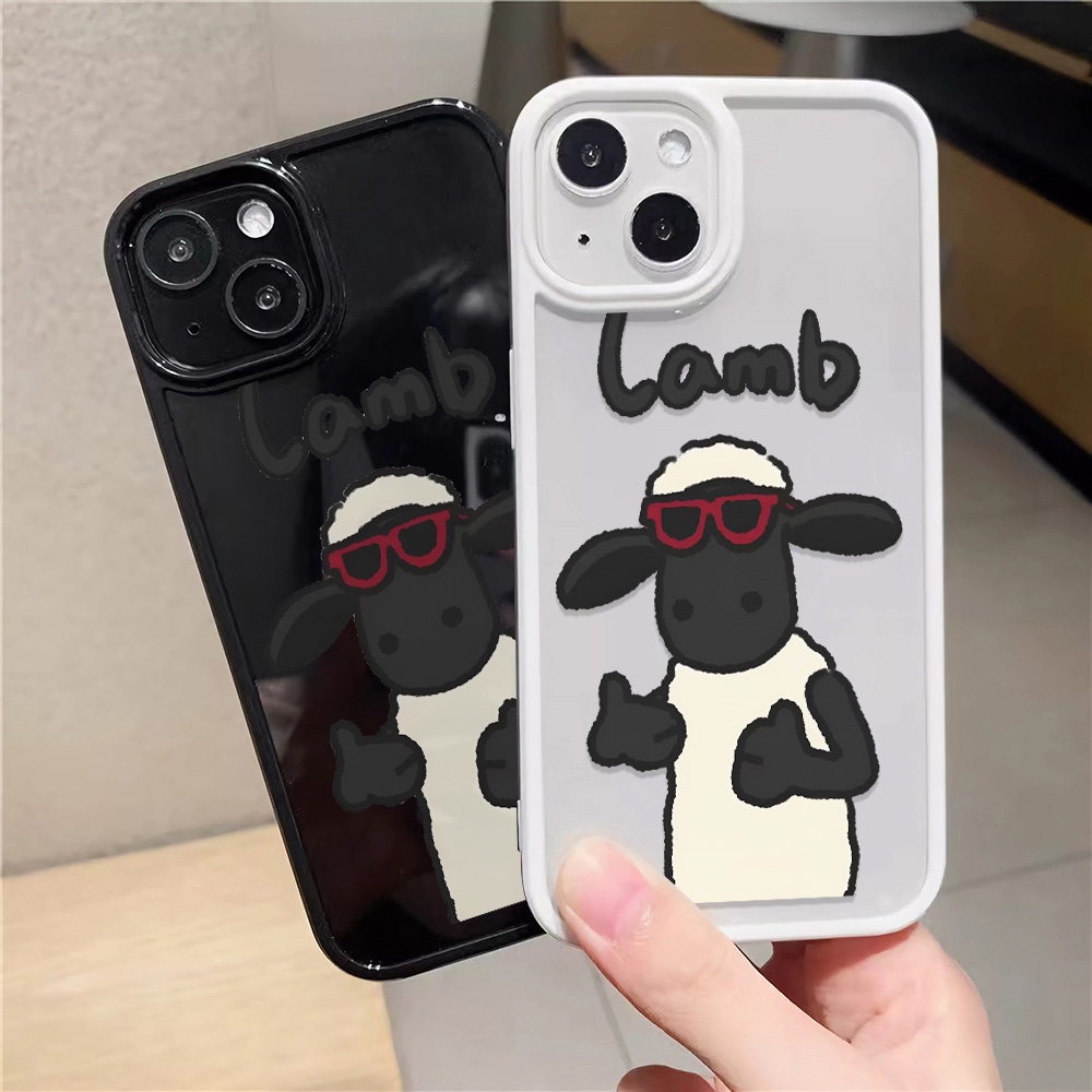 Ốp Điện Thoại Acrylic Cứng Trong Suốt Hình Cừu Shawn Cho iphone 14promax 11 13 12 7Plus 8 X XS Max