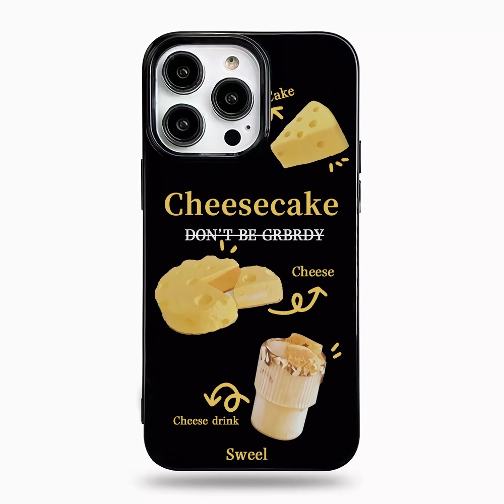 Ốp Điện Thoại Silicone TPU Mềm Bóng In Hình Bánh Phô Mai Cho iphone 14promax 11 13 12 7Plus 8 X XS Max