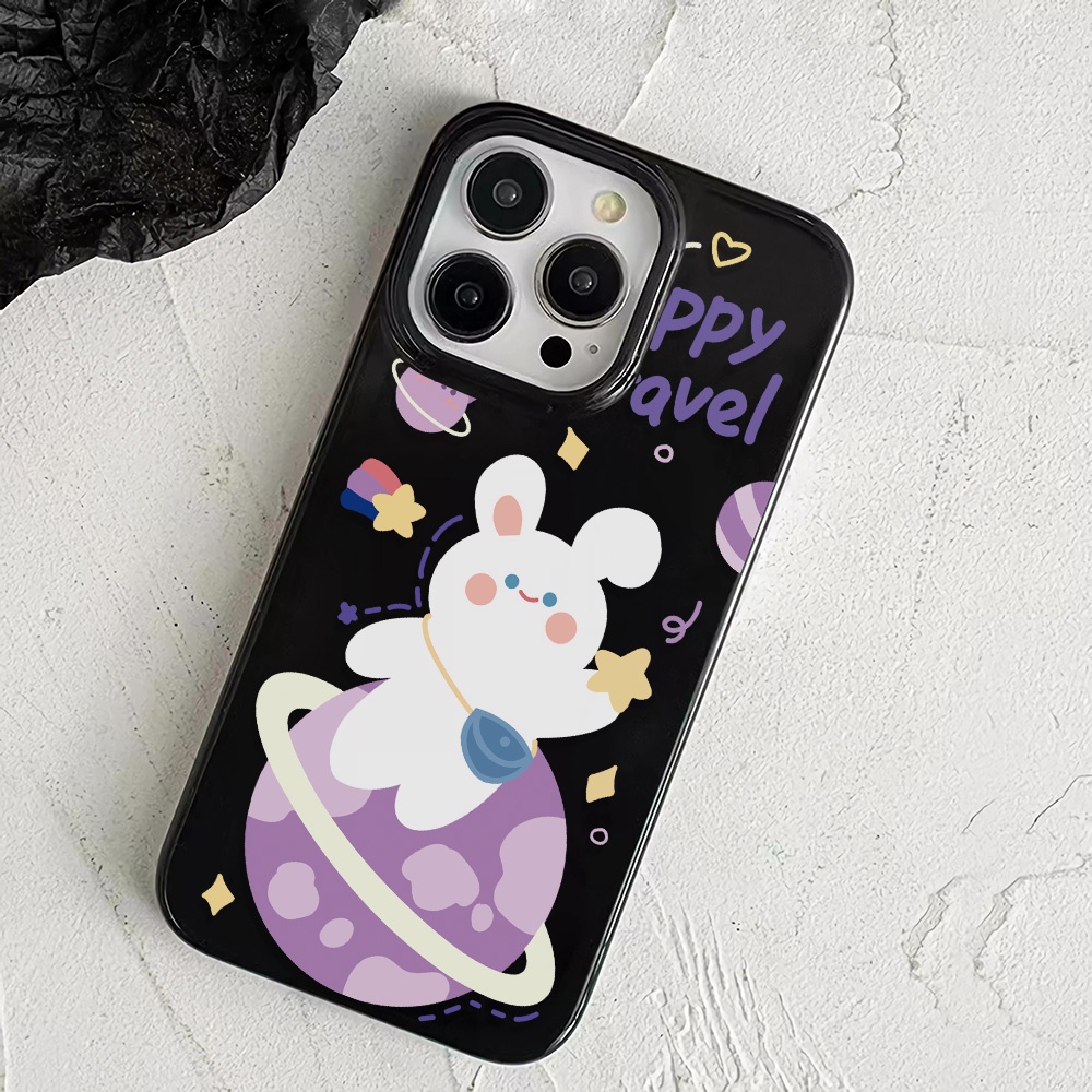 Ốp Điện Thoại Silicone TPU Mềm Bóng In Hình Các Hành Tinh Thỏ Cho iphone 14promax 11 13 12 7Plus 8 X XS Max
