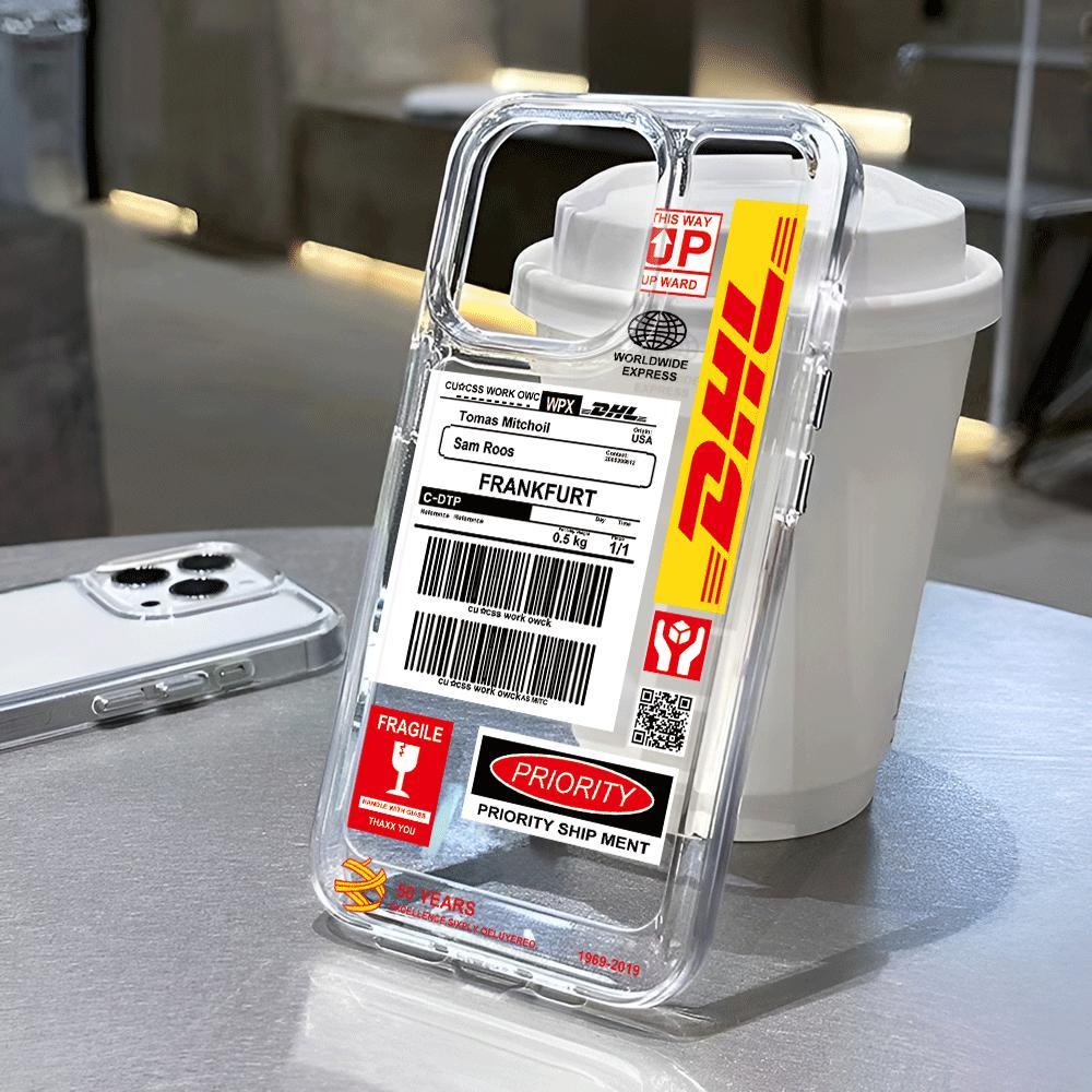 Ốp Điện Thoại Trong Suốt Họa Tiết DHL Chống Sốc Cho iphone 14 pro max 11 13 12 7Plus 7 8 Plus X XR XSMax