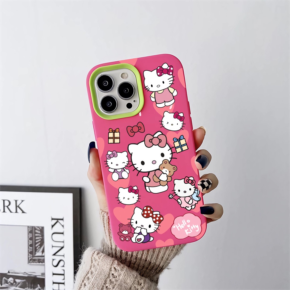 Ốp Điện Thoại silicon Dẻo Hình Gấu kitty 3 Trong 1 Cho iPhone 14Promax 13 12 11 7Plus 7 X Xs Max XR