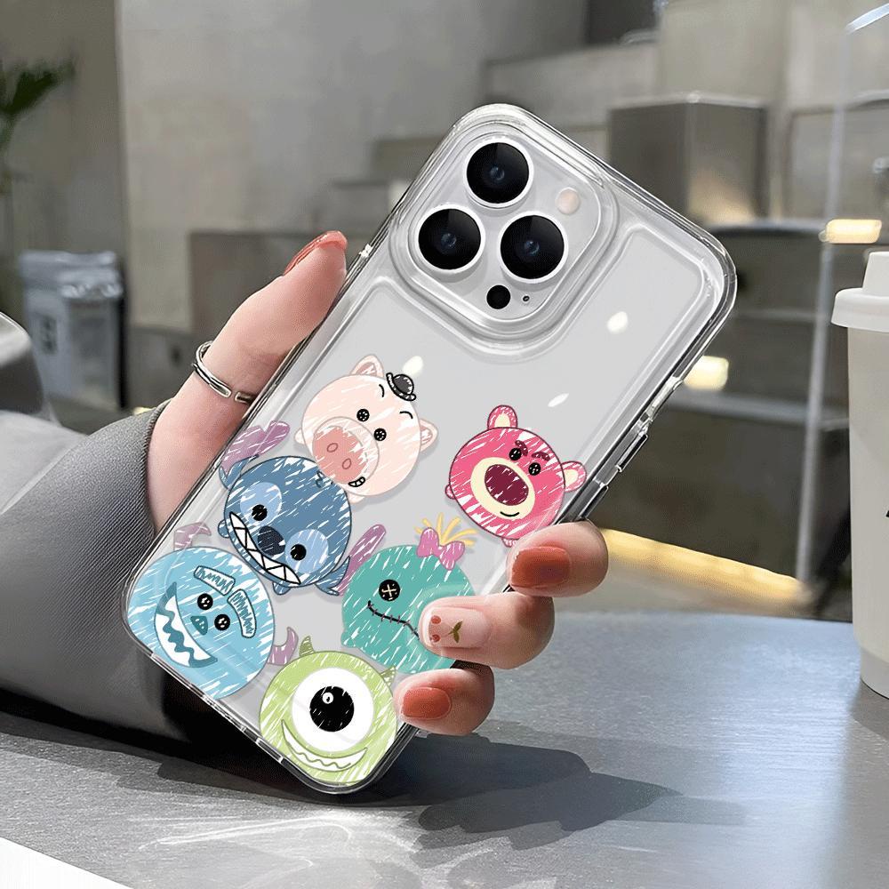 Ốp Điện Thoại Trong Suốt Chống Sốc Hình Stitch Cho iphone 14 pro max 11 13 12 7Plus 7 8 Plus X XR XSMax