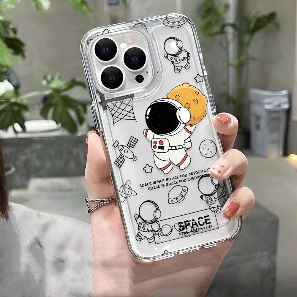 Ốp Điện Thoại Trong Suốt Chống Sốc In Hình Phi Hành Gia Cho iphone 14 pro max 11 13 12 7Plus 7 8 X XR XSMax
