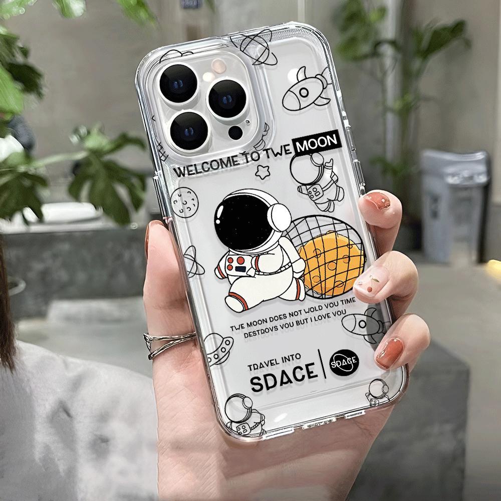 Ốp Điện Thoại Trong Suốt Chống Sốc In Hình Phi Hành Gia Cho iphone 14 pro max 11 13 12 7Plus 7 8 X XR XSMax