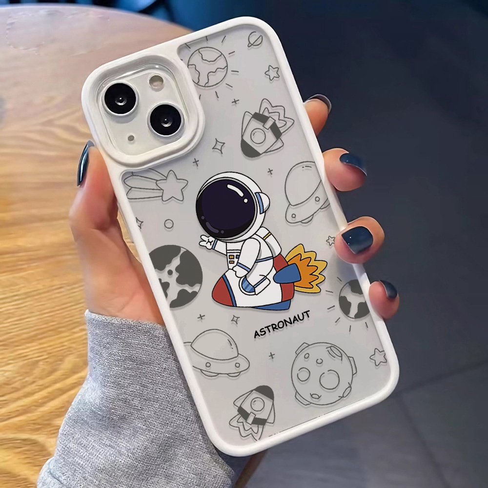 Ốp Điện Thoại Cứng Trong Suốt Họa Tiết Phi Hành Gia Dành Cho iphone 14 pro Max 11 13 12 7Plus 8 X XS Max