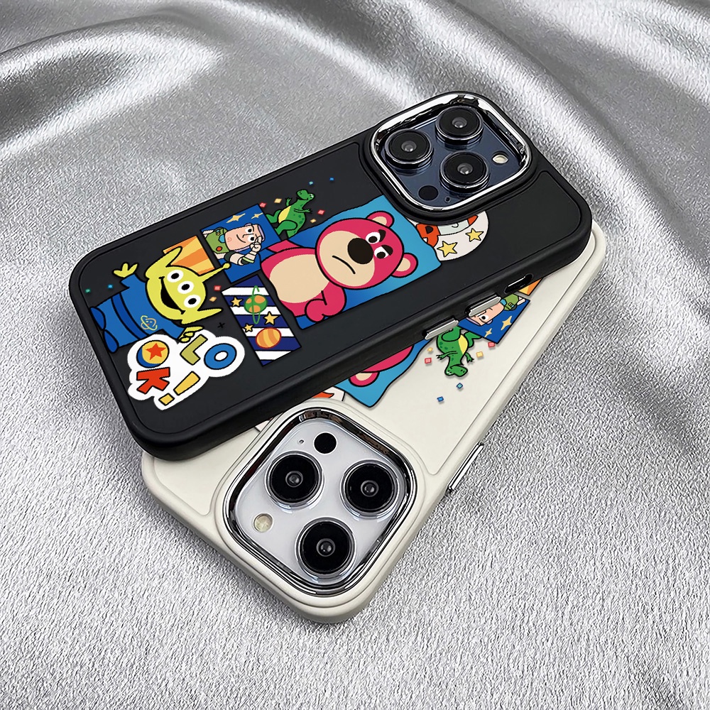 Ốp Điện Thoại Silicone Khung Kim Loại In Hình Người Ngoài Hành Tinh Lotso Cho iphone 14ProMax 11 13 12 7Plus 8 X XS Max