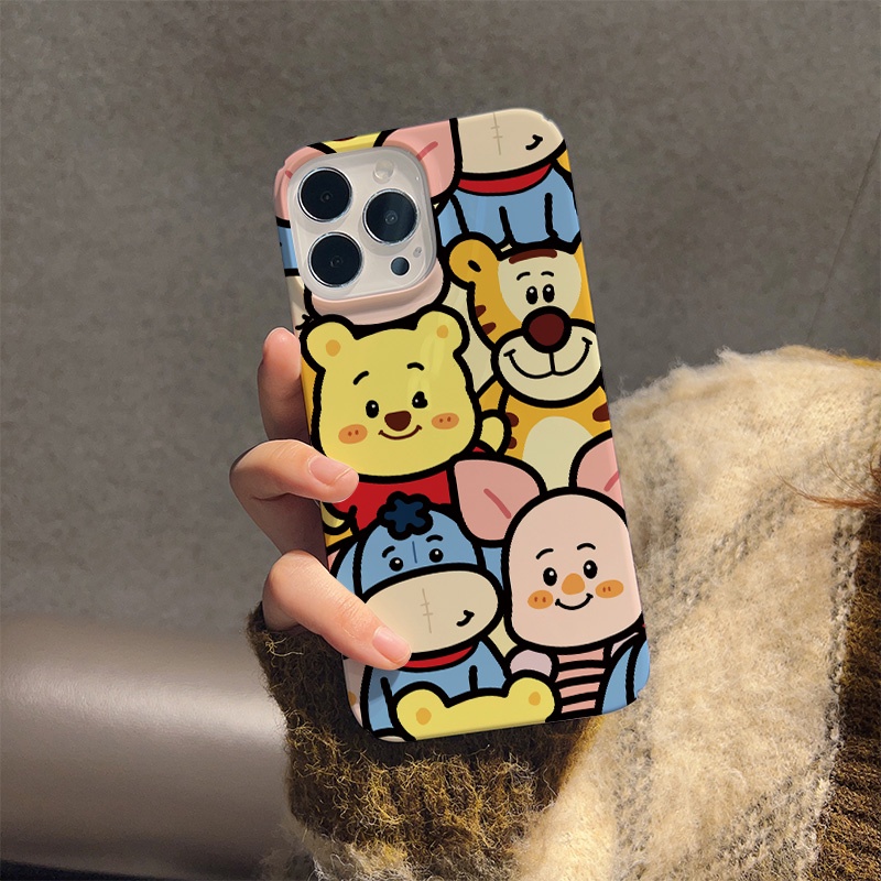 Ốp Điện Thoại Cứng Chống Sốc In Hình Gấu Pooh Cho iphone 14 pro Max 11 13 12 7Plus 8 X XS Max