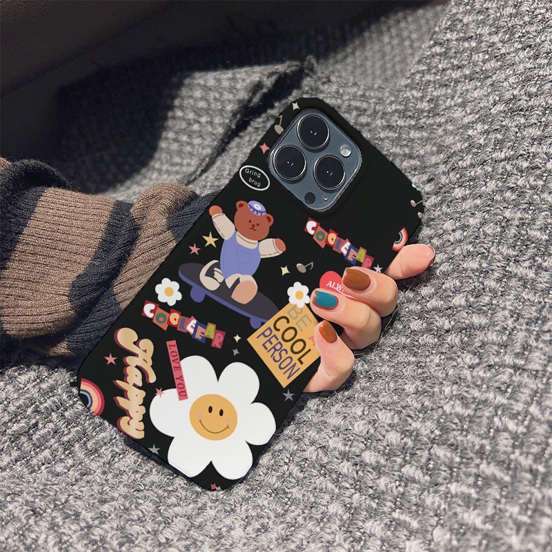 Ốp Điện Thoại Cứng Chống Sốc In Hình Gấu Dễ Thương Cho iphone 14 pro Max 11 13 12 7Plus 8 X XS Max